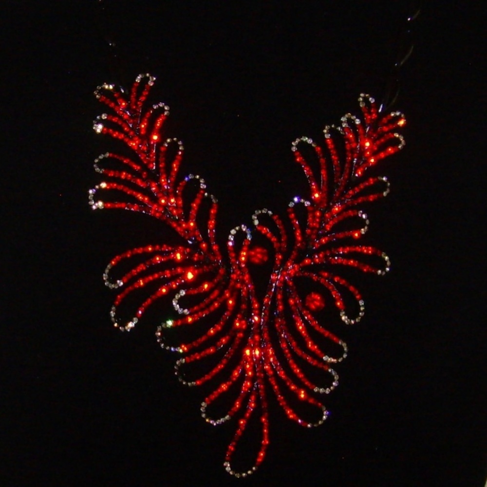 Rhinestone and Black Japanned Necklace and Earring - Picture 7 of 16